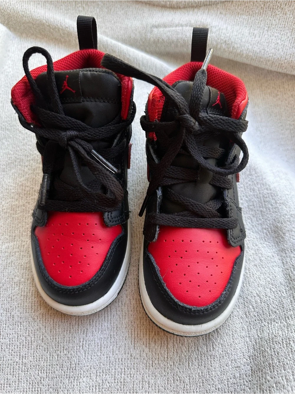 Nike Kids Red and Black High-Top Sneakers